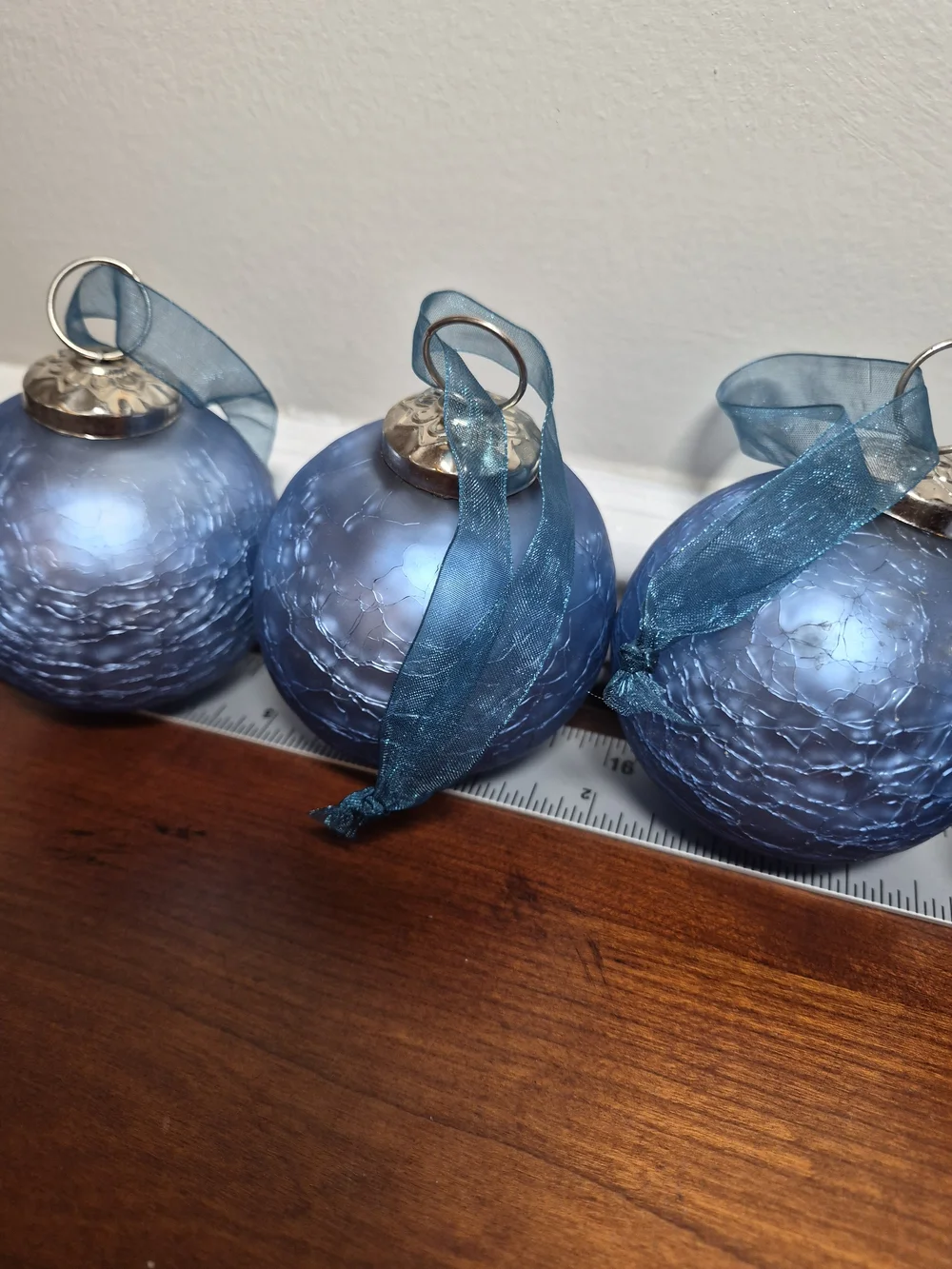 Hand-Crafted In India Set of 6 Holiday Ornaments - Blue